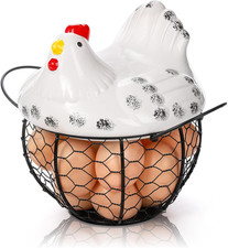 AVLA Chicken Egg Basket, Black