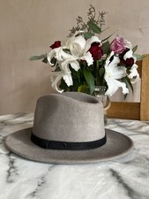 Wool Fedora Hat With Leather