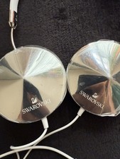 Swarovski Crystal-Inspired On-Ear Headphones – White & Silver – New (No Box)