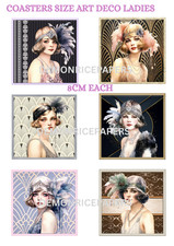 UK PRINTED A4 LASER PRINTED RICE PAPER DESIGN ART DECO  LADIES