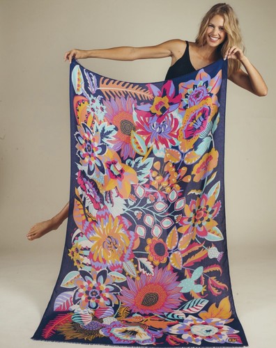 Powder fantasy floral scarf - powder,
