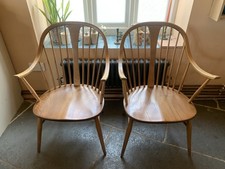 Rare Pair Of Ercol 514 Cowhorn