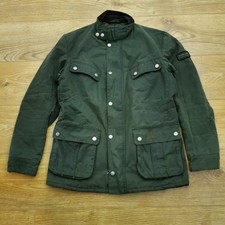 Barbour International Duke Wax Jacket Mens S Olive Country Outdoor Motorcycle