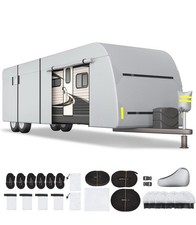  24'-27' Travel Trailer RV Cover, 300D Windproof Rip-Resistant Anti-UV Camper 