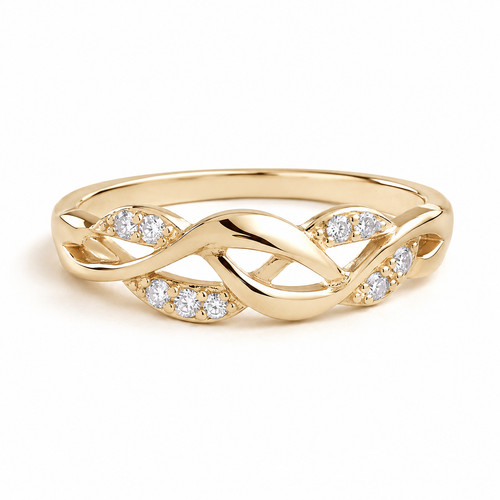 18ct gold celtic ring - celtic, zircon
