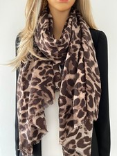 Ladies Large Beige Leopard