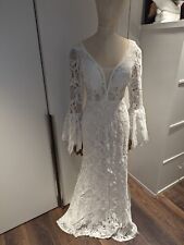 BN White Bohemian Wedding Dress Size 14 