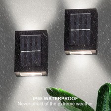 Solar Wall Lights Up & Down Waterproof Outdoor Garden Fence Lamp Yard Decor