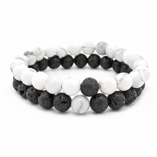 Natural 8mm white pine howlite - natural,