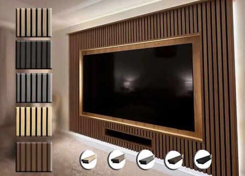 Acoustic slatted wall - wall, panel