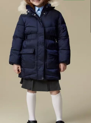 Navy faux fur hooded - navy,