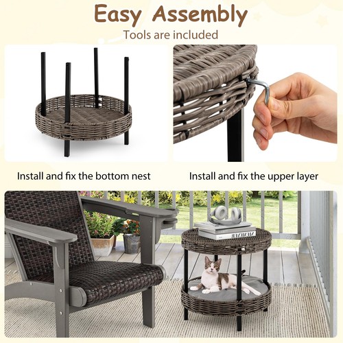 Tier wicker cat nest - 2-tier,