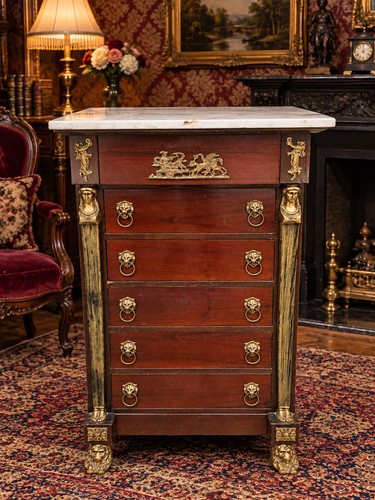Antique empire marble chest - antique,