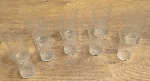 Set edwardian glass drinking - edwardian,