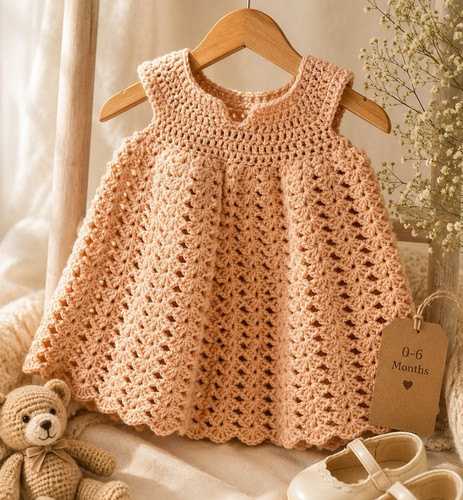 Pink crochet sleeveless baby - sleeveless,