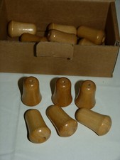 Wooden Bell shaped Pulls : Light fittings Cord Pull x 3 off approx 2" Long