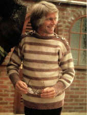 Knitting pattern copy 3910.  Adult slash neck sweater.   90-107 cm chest.  DK