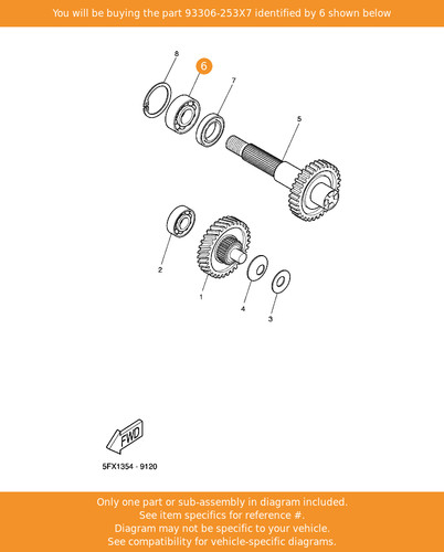 Yamaha bearing 93306 253x7 - yamaha, bearing,