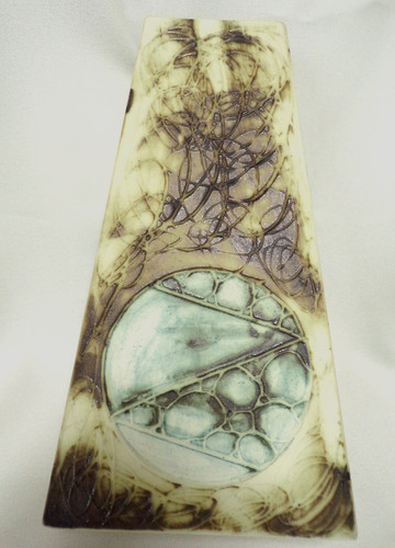 Carn pottery tall vase - pottery, blue