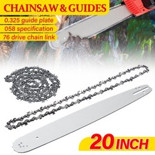 20" Chainsaw Guide Bar & Saw Chain Blade Set 0.325" .058" 76DL Drive Links