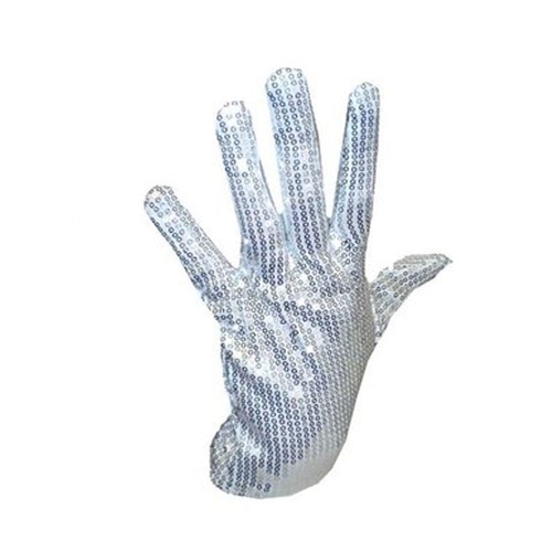 Single silver sequin - silver, glove