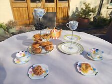 Unique handmade Afternoon tea/Cake/Serving stands, Yellow and blue