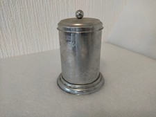 Vintage Tea Time Silver Metal Tea Caddy 5in High