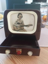 Vintage 1950s Bakelite TV MUSICAL Box with Drawer Rare Retro 