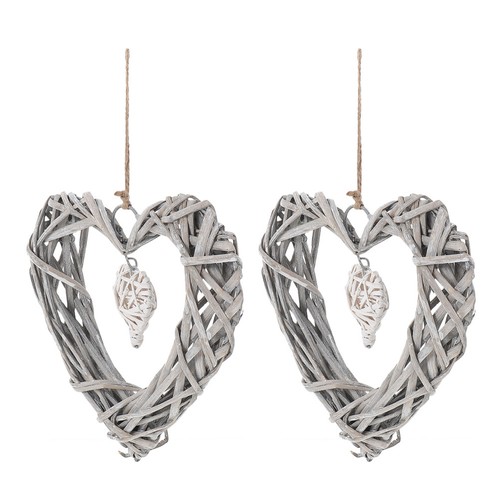 2pcs double heart shape rattan - 2pcs,