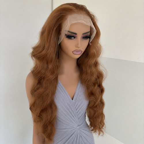 Ginger brown soft long wavy - brown,