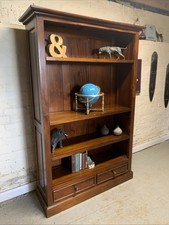 Large Solid Mahogany Bookshelf Shelving Unit  Drawers Library Study Storage Offi