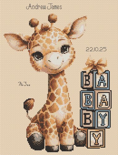 New baby giraffe blocks - new,
