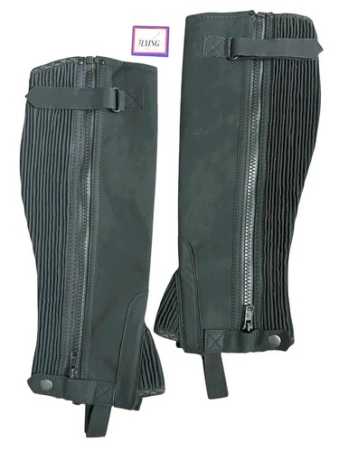 Black amara half chaps - black, horse
