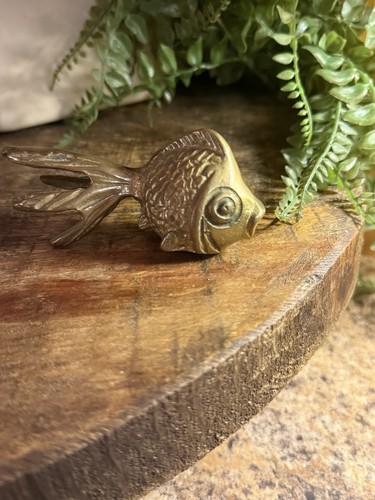 Vintage brass koi - brass,