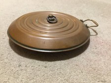Antique Round Copper Warming Pan, Decorative.