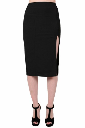Skirt split front - skirt, stretch