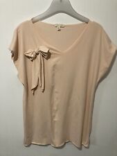 Vintage 'Bag Lady' Topshop concession 90s raw hem  stretch top w bow Size M