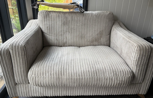 Grey striped corduroy - striped, fabric