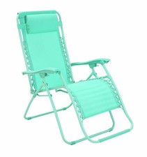 Home Zero Gravity Outdoor Chair Recliner Sun Lounger - Teal