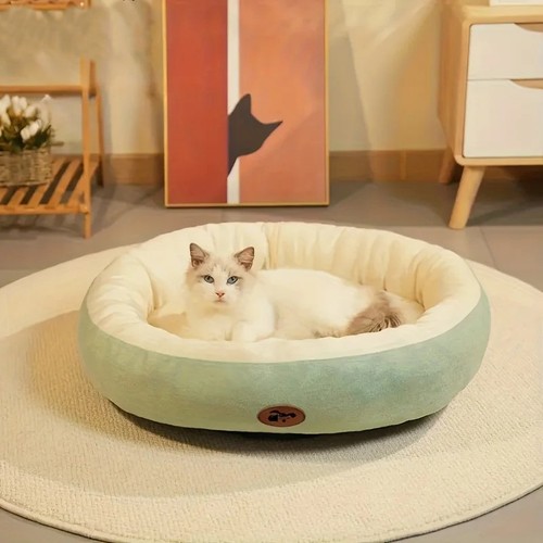 Plush oval pet bed - for, dogs
