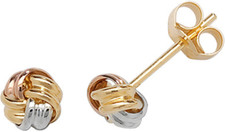 9ct gold knot earrings 4mm