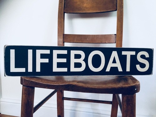 Lifeboat hand painted wood - hand,