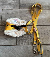 Designer Cath Kidston Dog Bee Harness Matching Lead Set Faux Sheepskin Lining XS