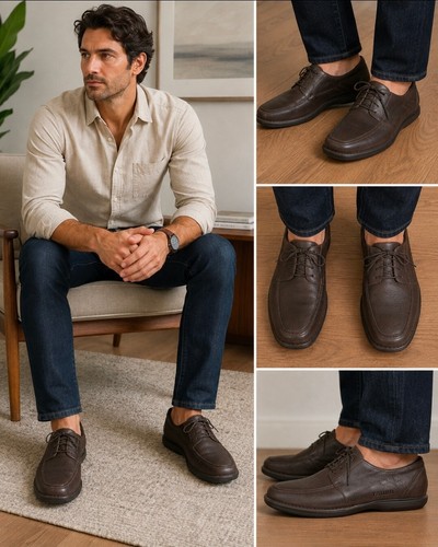 Tsubo men brown leather lace - men's,