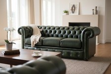 Sofa Couch Green 3 Seater Real