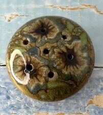 Vintage Pottery Pebble Pomander-Floral Pansy Pattern-6.5 cm Diameter
