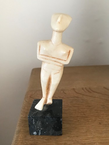 Museum cycladic greek statue - cycladic,