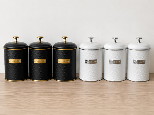 Tea coffee sugar canisters - tea,
