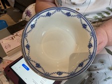 Tams Ware Blue & White Gilded Porcelain Large Bowl Collectible Antique