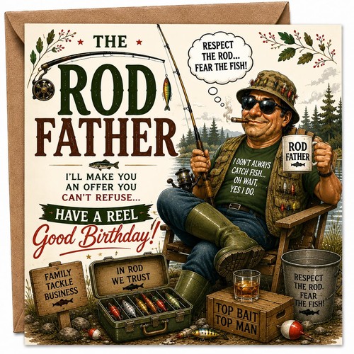 Fishing birthday card brew - fishing,